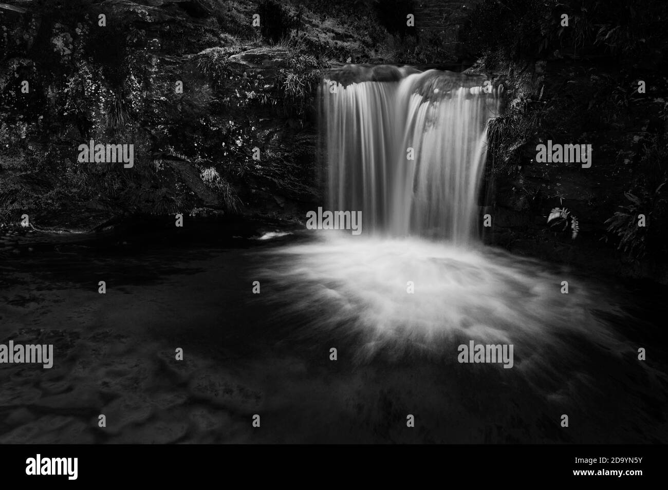 Die Wasserfälle des Flusses Dane bei Three Shires Head, The Peak District, Derbyshire Stockfoto