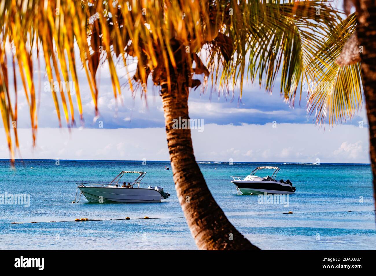 Die Insel Mauritius im Indischen Ozean ist ein El Dorado für Wassersportler, Taucher, Surfer und Kitesurfer Stockfoto