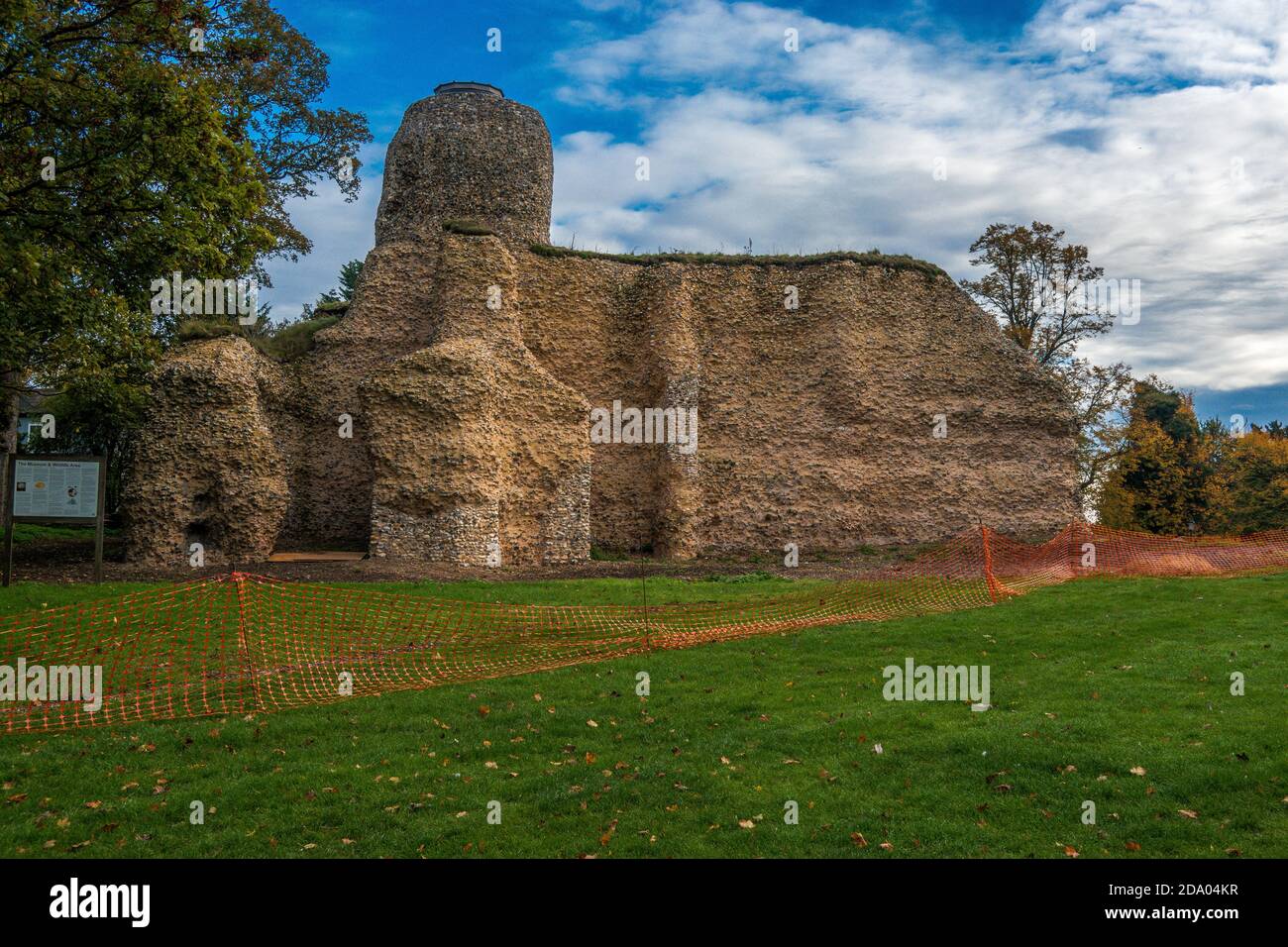 Flint Kern von Walden Castle, aus um 1140 Stockfoto