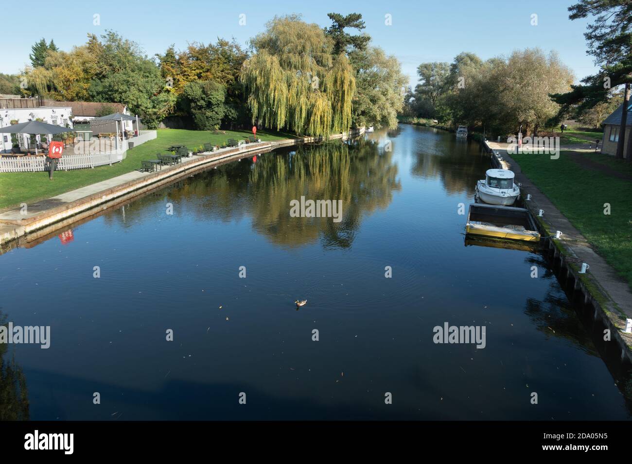 River Cam in Clayhithe bei Cambridge, Großbritannien Stockfoto