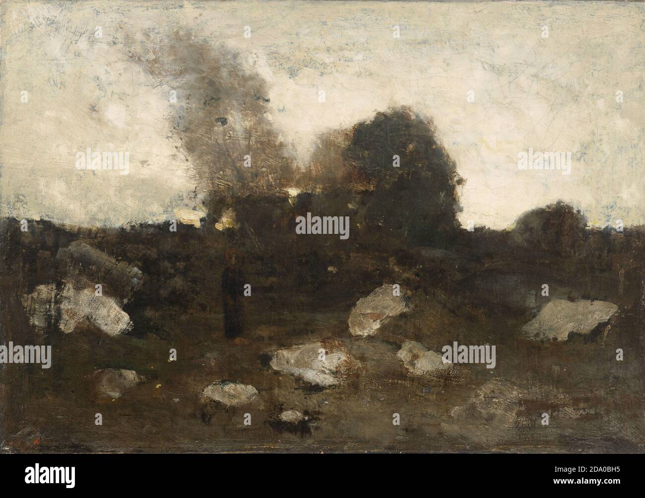 Odilon Redon - Landschaft bei Tagesanbruch. Nach 1900. Hochauflösendes Lackieren. Stockfoto