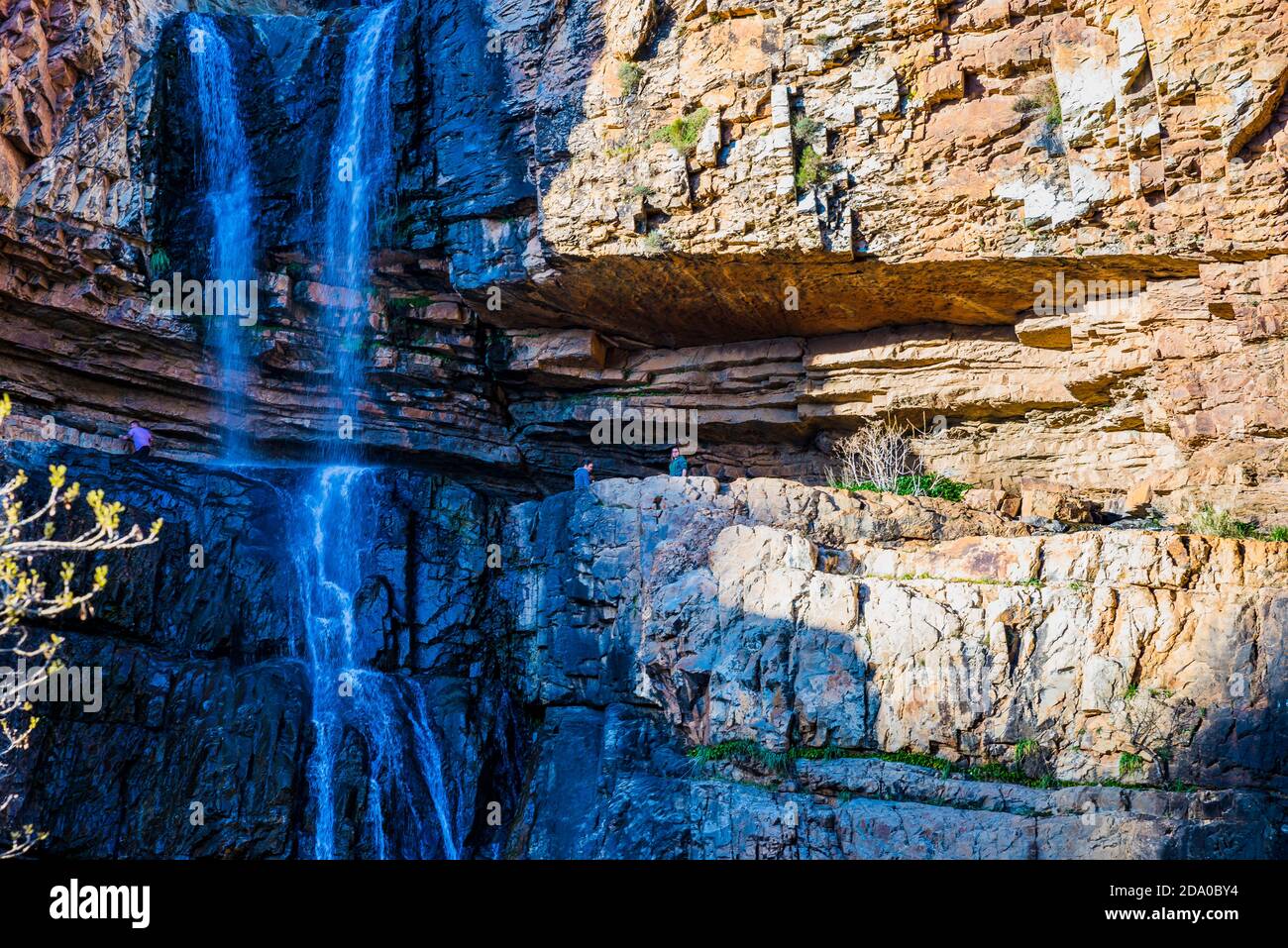 Naturlandschaft des Cimbarra Wasserfalls. Aldeaquemada, Jaen, Andalusien, Spanien, Europa Stockfoto