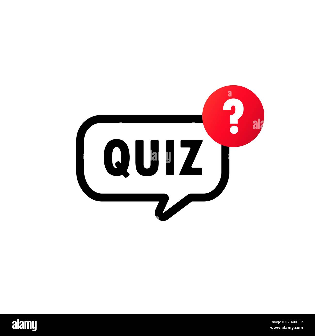 Quiz mit Fragezeichensymbol. Fragen und Antworten Spiel Symbol. Vektor auf isoliertem weißem Hintergrund. EPS 10 Stock Vektor