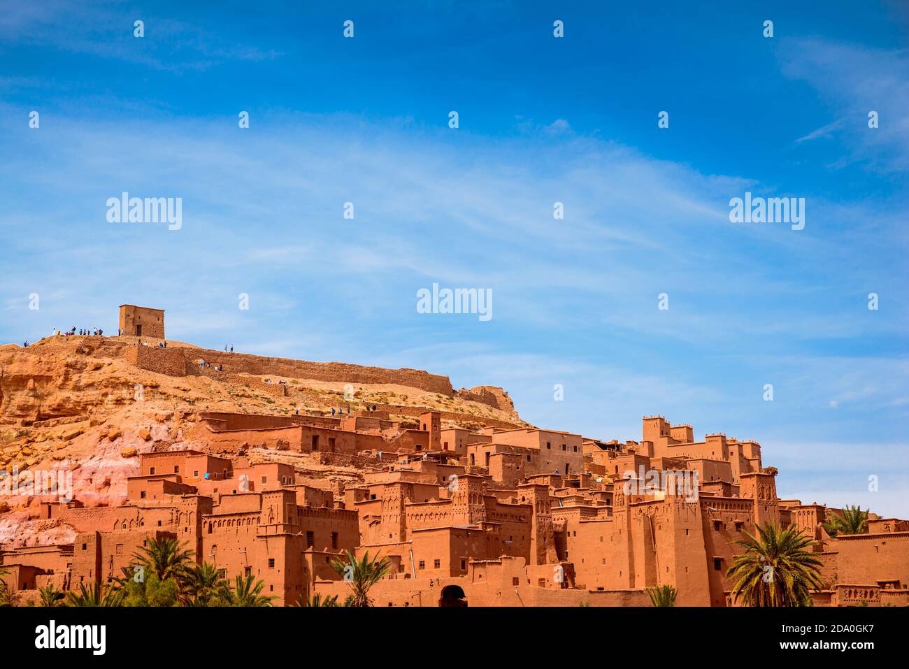 Ksar Ait Ben haddou, altes Berber-lehmziegeldorf oder Kasbah. Ouarzazate, Drâa-Tafilalet, Marokko, Nordafrika Stockfoto