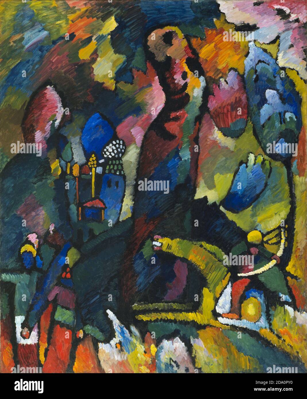 Wassily Kandinsky. (Französisch, geborenes Russland. 1866-1944). Bild mit einem Bogenschütze. 1909. Öl auf Leinwand. Stockfoto