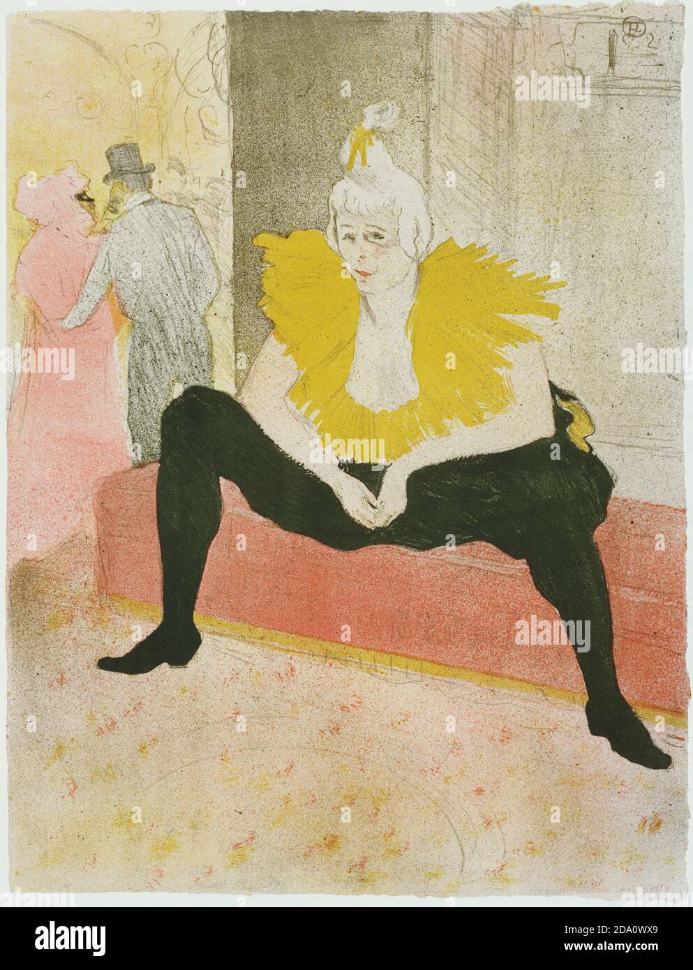 Henri de Toulouse-Lautrec. (Französisch, 1864-1901). La Clownesse assise (sitzende Clowness) aus Elles. (1896). Eine aus einem Portfolio von zwölf Lithographien. Stockfoto
