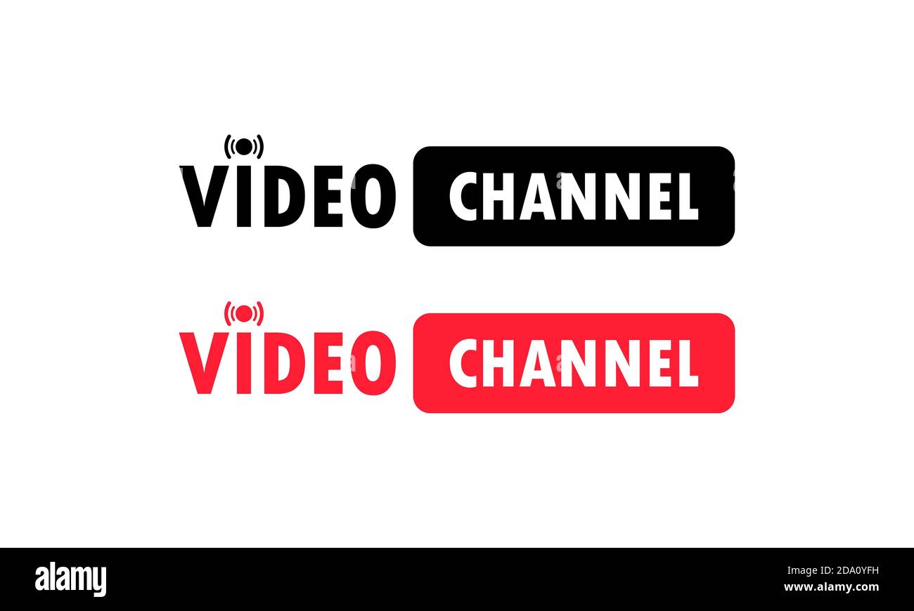 Video-Kanal-Zeichen. Vlog, Webinare, Online-Schulungen ansehen. Vektor auf isoliertem weißem Hintergrund. EPS 10 Stock Vektor