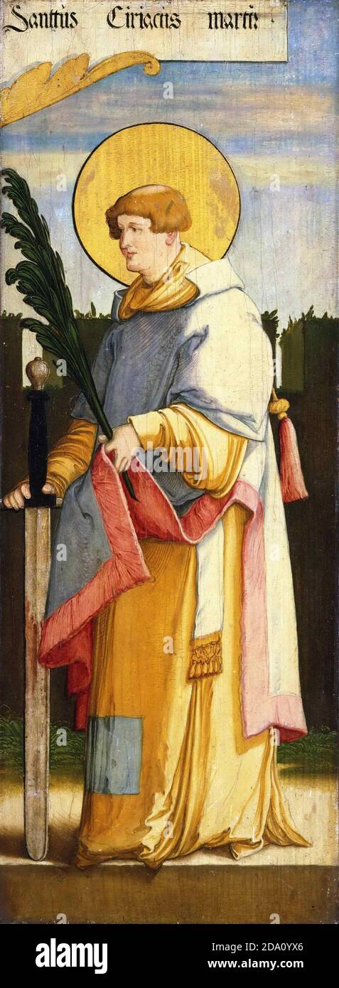 Meister von Messkirch, Deutsch, aktiv 1520-1540 -- Saint Ciriacus. Stockfoto