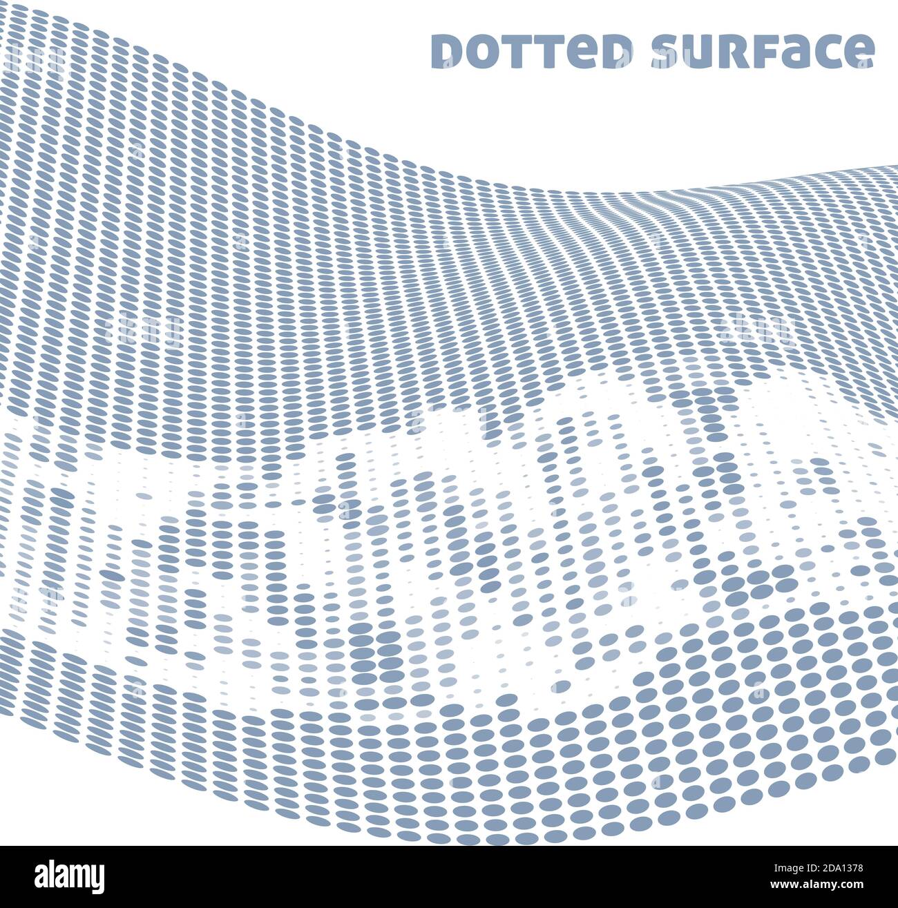 Abstrakte bläulich graue gewellte gepunktete Oberfläche mit Halbtoneffekt. Vektorgrafik Muster Stock Vektor