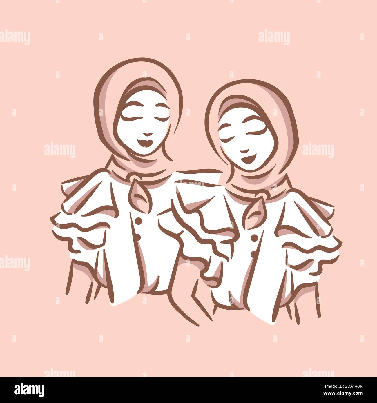 Muslim Mode Logo Illustration Mädchen mit hijab Stock Vektor