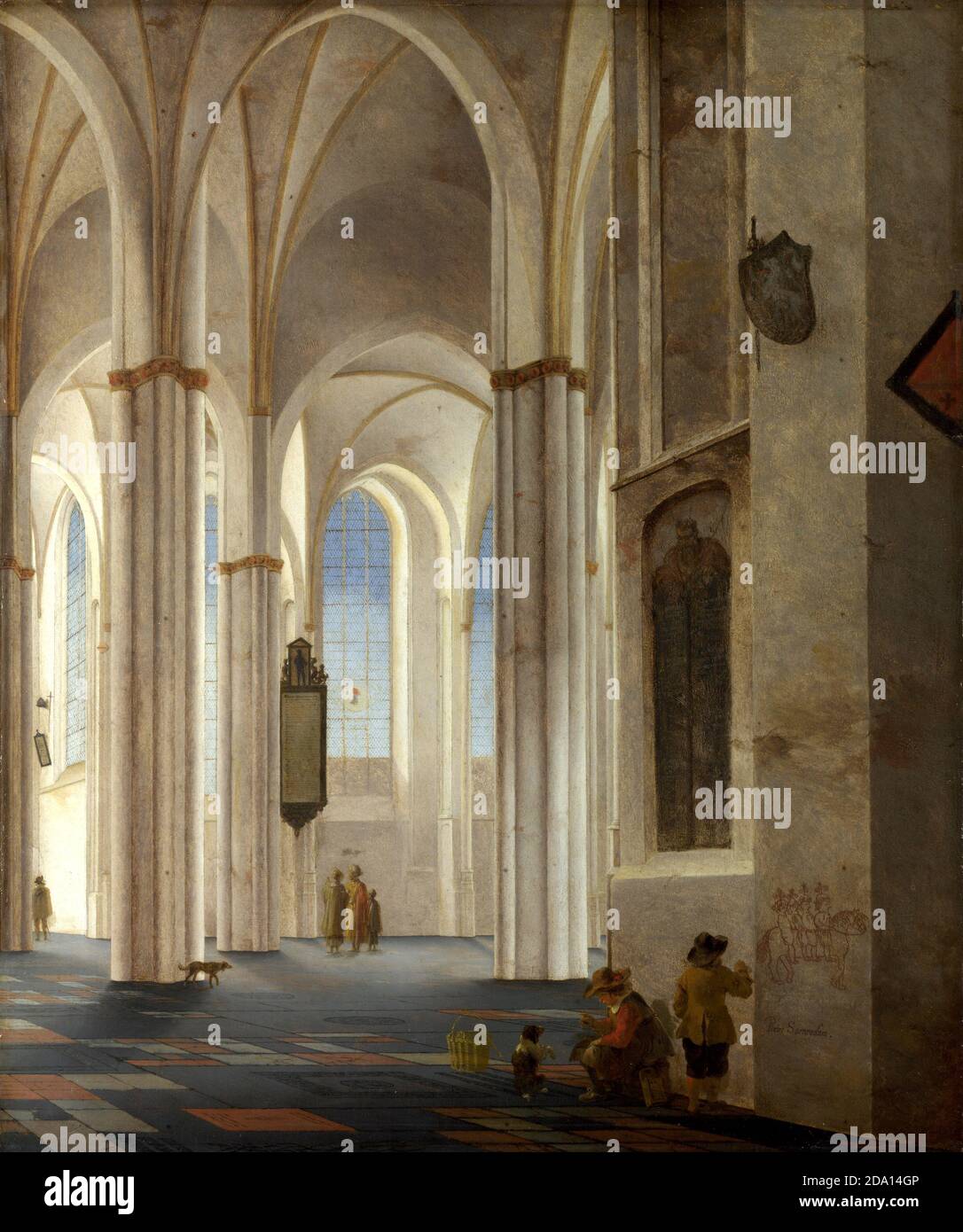 SAENREDAM, Pieter Jansz - das Innere der Buurkerk in Utrecht. Stockfoto