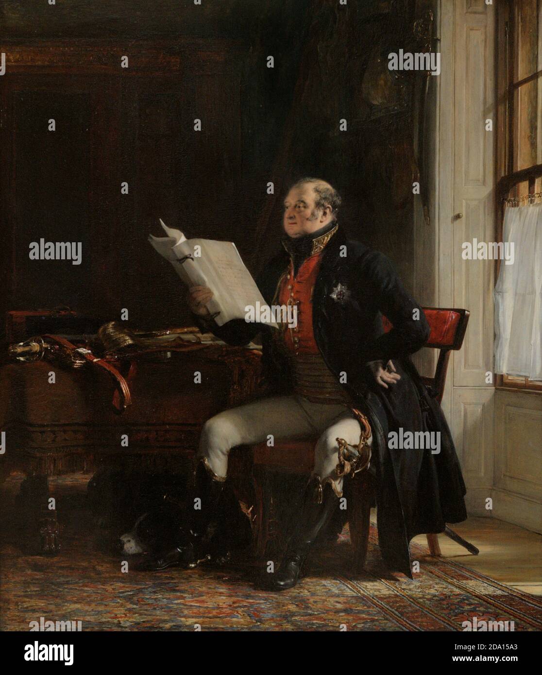 Friedrich, Herzog von York und Albany (1763-1827). Er war der zweite Sohn von George III. Porträt von Sir David Wilkie (1785-1841). Der Herzog wird zu Hause im York House dargestellt. Öl auf Platte (59,1 x 52,1 cm), 1823. National Portrait Gallery. London, England, Vereinigtes Königreich. Stockfoto