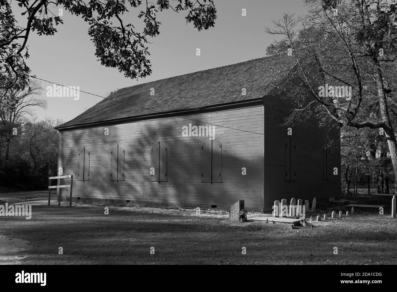 Old Christ Church, Laurel, DE. Schwarz-Weiß. Stockfoto