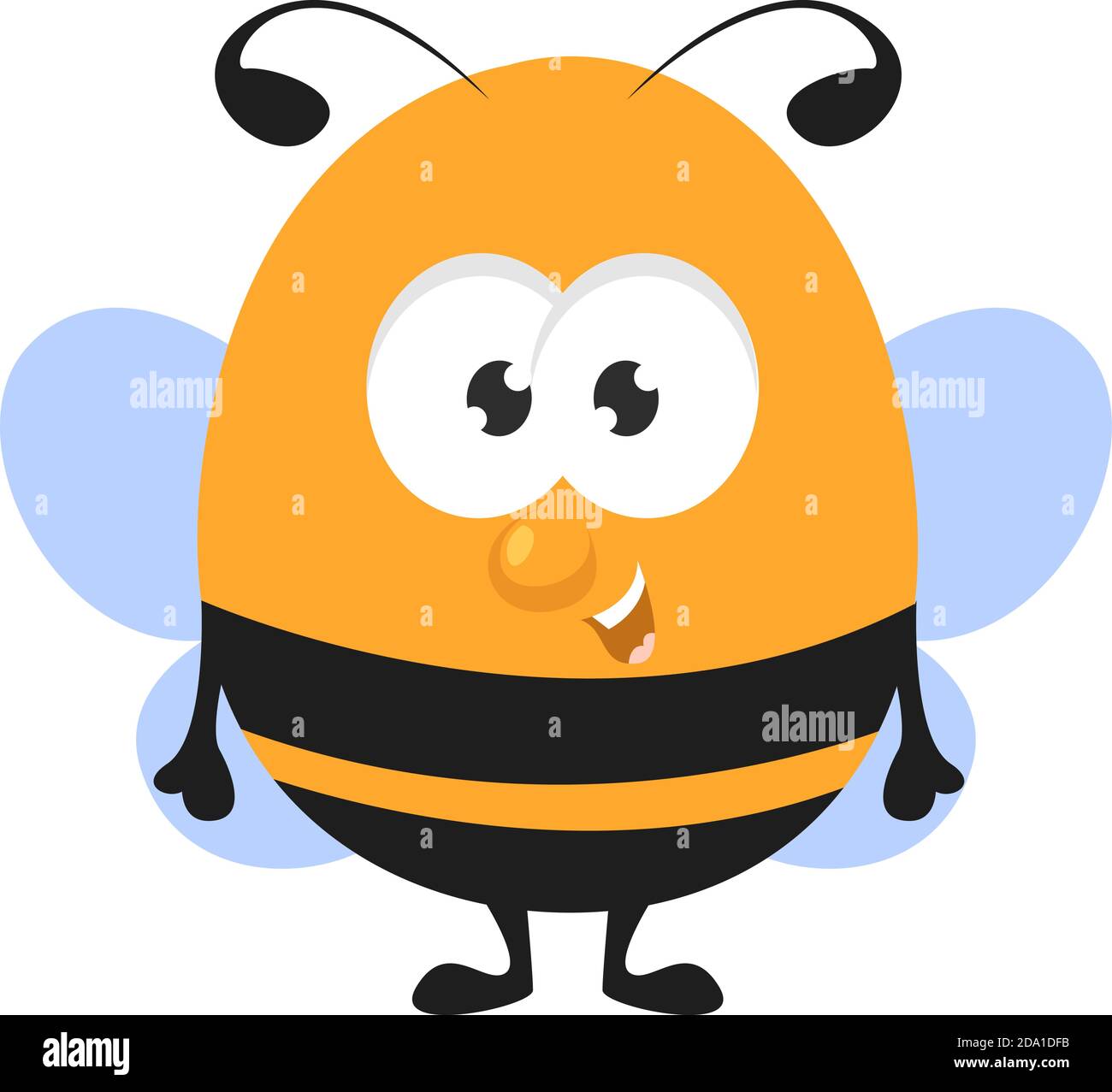 Fat Baby Biene, Illustration, Vektor auf weißem Hintergrund Stock Vektor