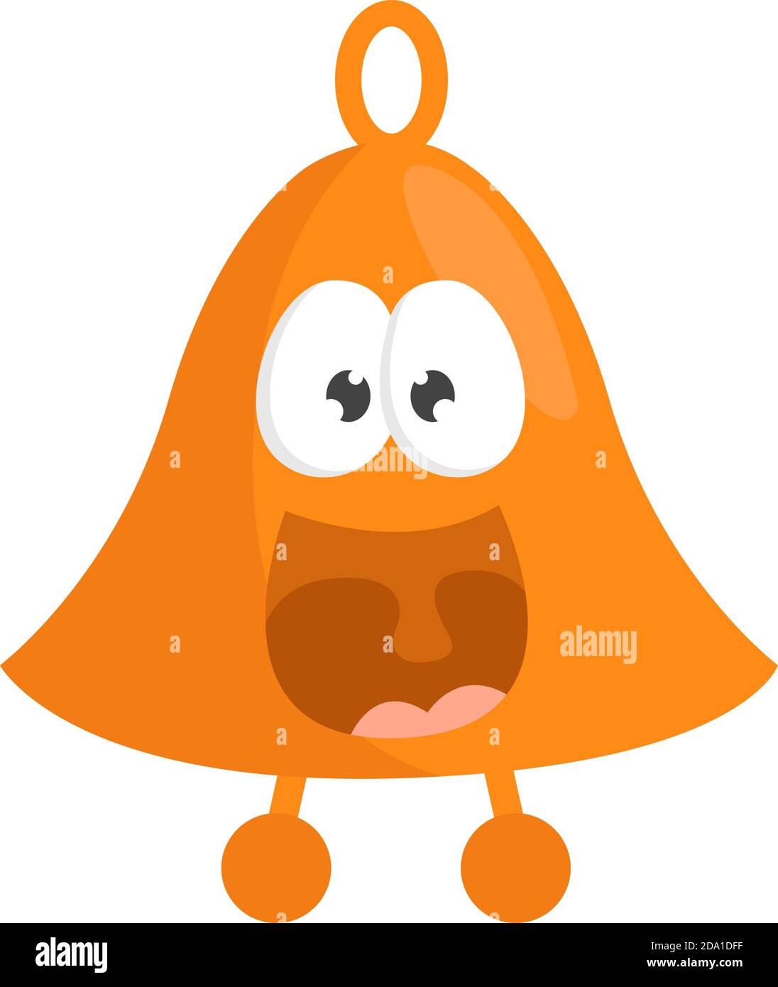 Aufgeregt goldene Glocke, Illustration, Vektor auf weißem Hintergrund Stock Vektor