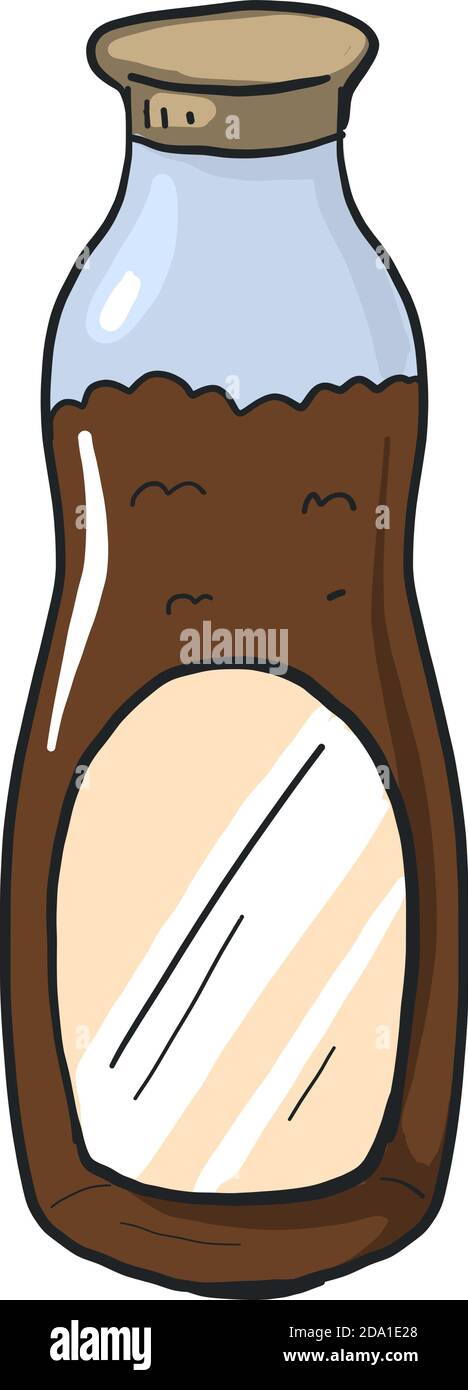 Flasche Joghurt, Illustration, Vektor auf weißem Hintergrund Stock Vektor