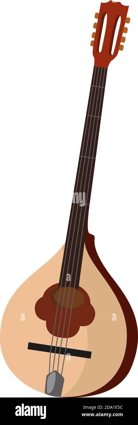 Alte Bouzouki, Illustration, Vektor auf weißem Hintergrund Stock Vektor