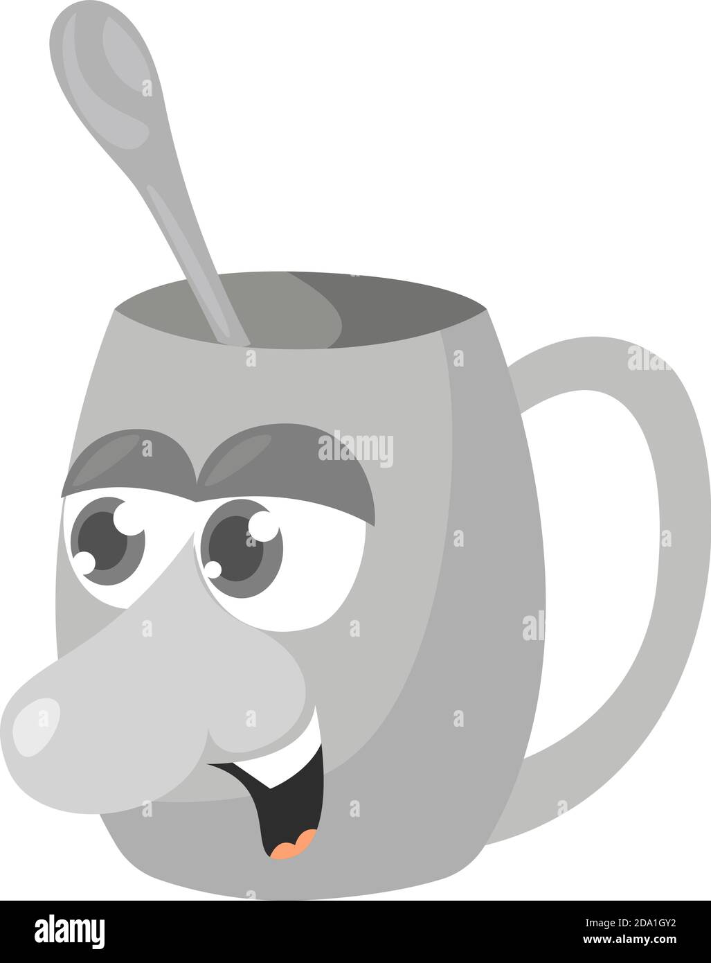 Becher mit Nase, Illustration, Vektor auf weißem Hintergrund Stock Vektor