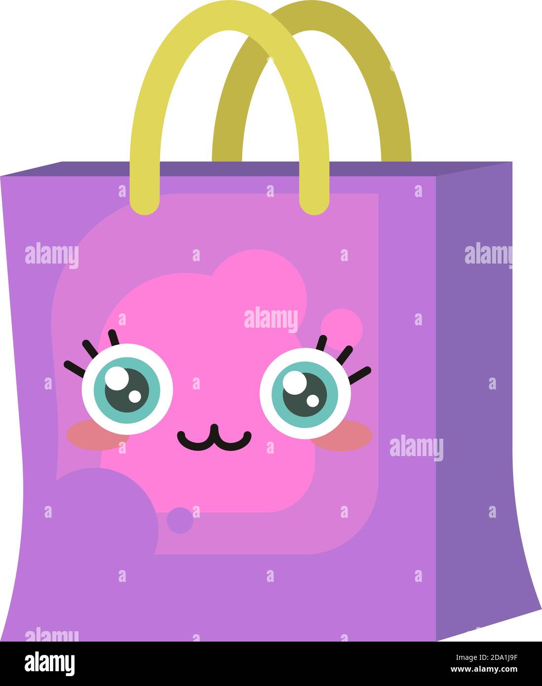 Happy Einkaufstasche, Illustration, Vektor auf weißem Hintergrund Stock Vektor