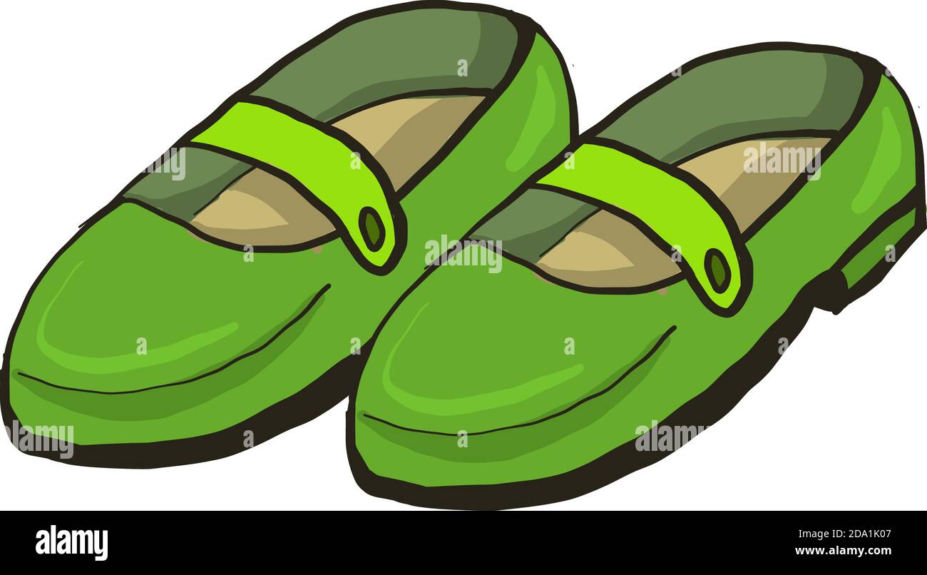 Grüne Paar Schuhe, Illustration, Vektor auf weißem Hintergrund Stock Vektor