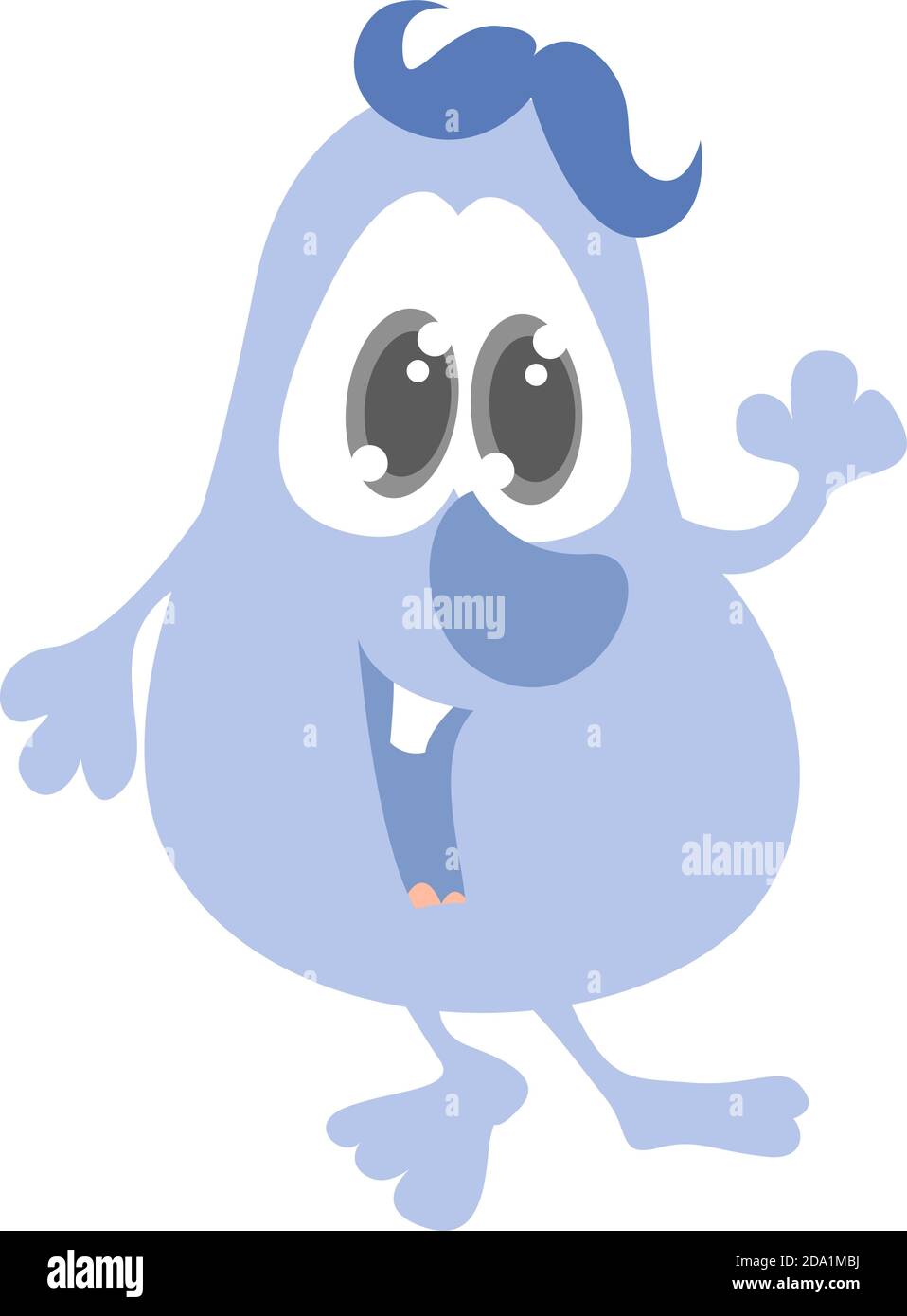 Blau Art Geist, Illustration, Vektor auf weißem Hintergrund Stock Vektor