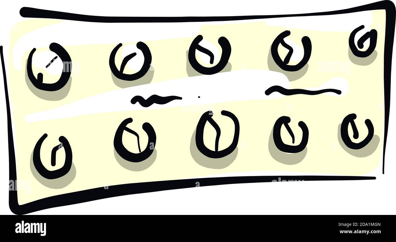 Medizin Tablette, Illustration, Vektor auf weißem Hintergrund Stock Vektor