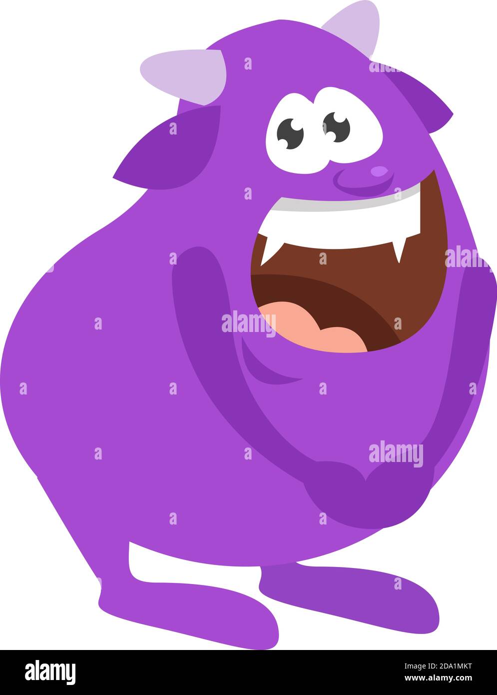 Art lila Monster, Illustration, Vektor auf weißem Hintergrund Stock Vektor