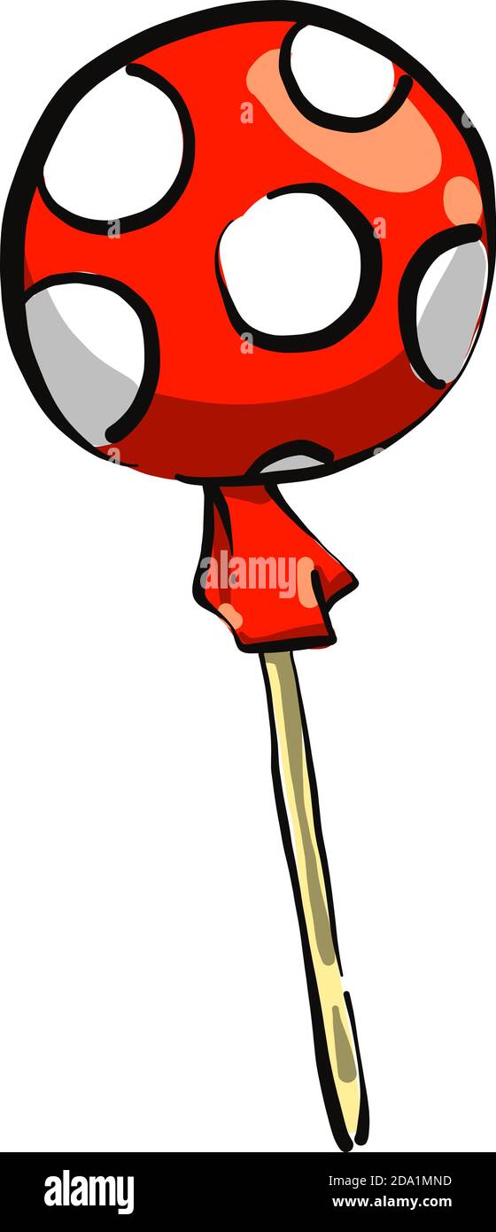 Roter Ballon, Illustration, Vektor auf weißem Hintergrund Stock Vektor