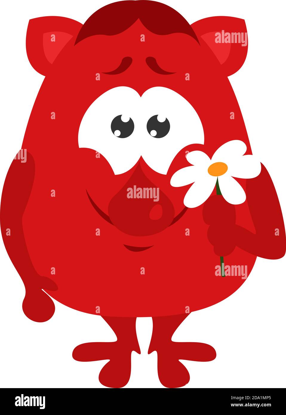 Kind rotes Monster, Illustration, Vektor auf weißem Hintergrund Stock Vektor
