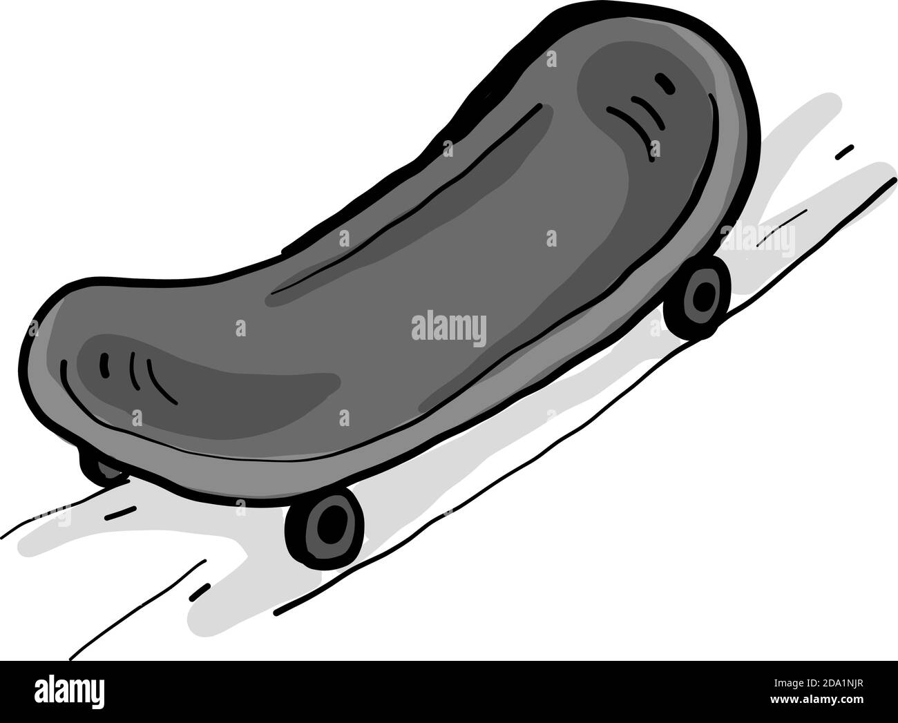 Graue Skate, Illustration, Vektor auf weißem Hintergrund Stock Vektor