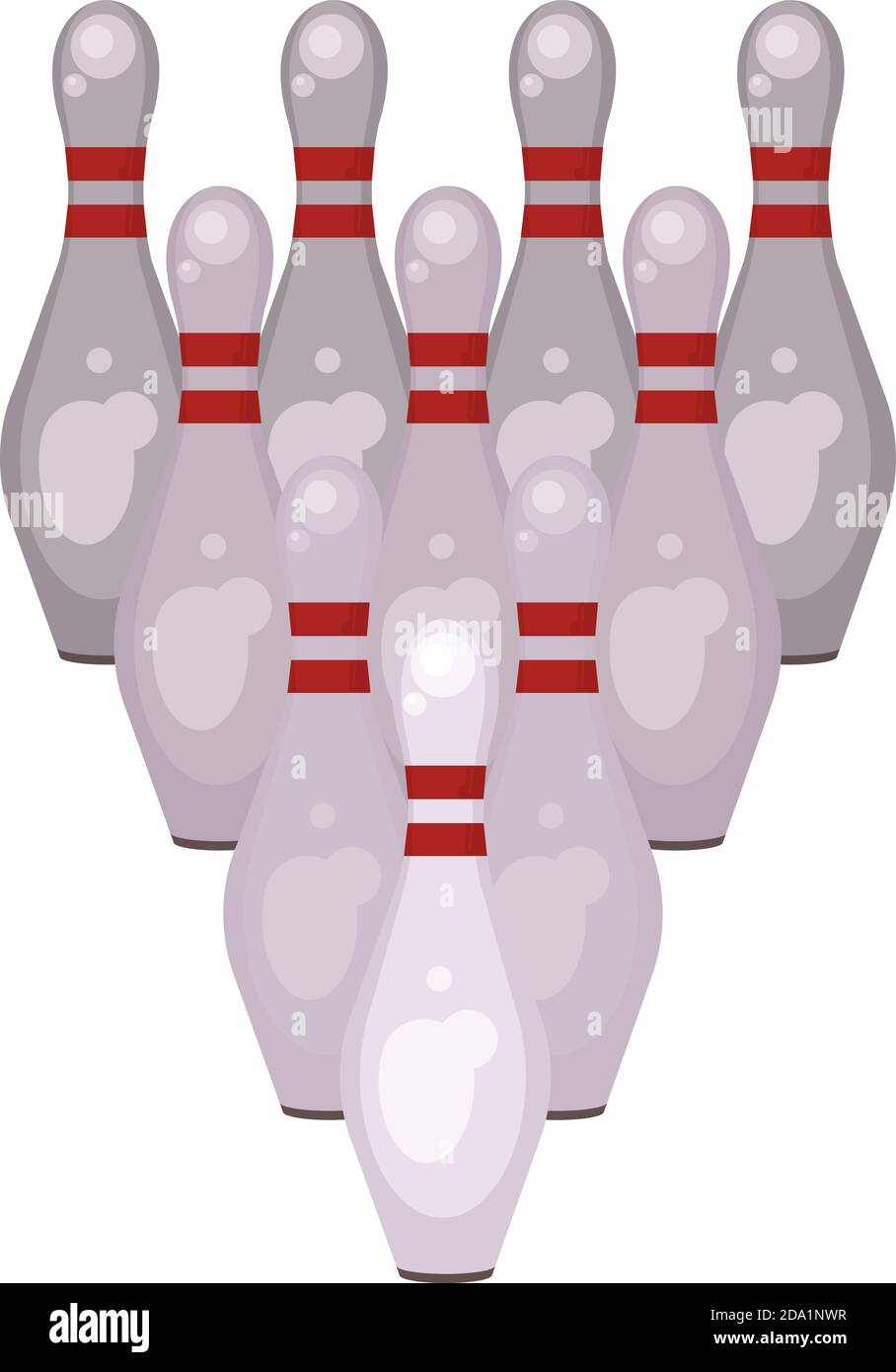 Bowling Pins , Illustration, Vektor auf weißem Hintergrund Stock Vektor