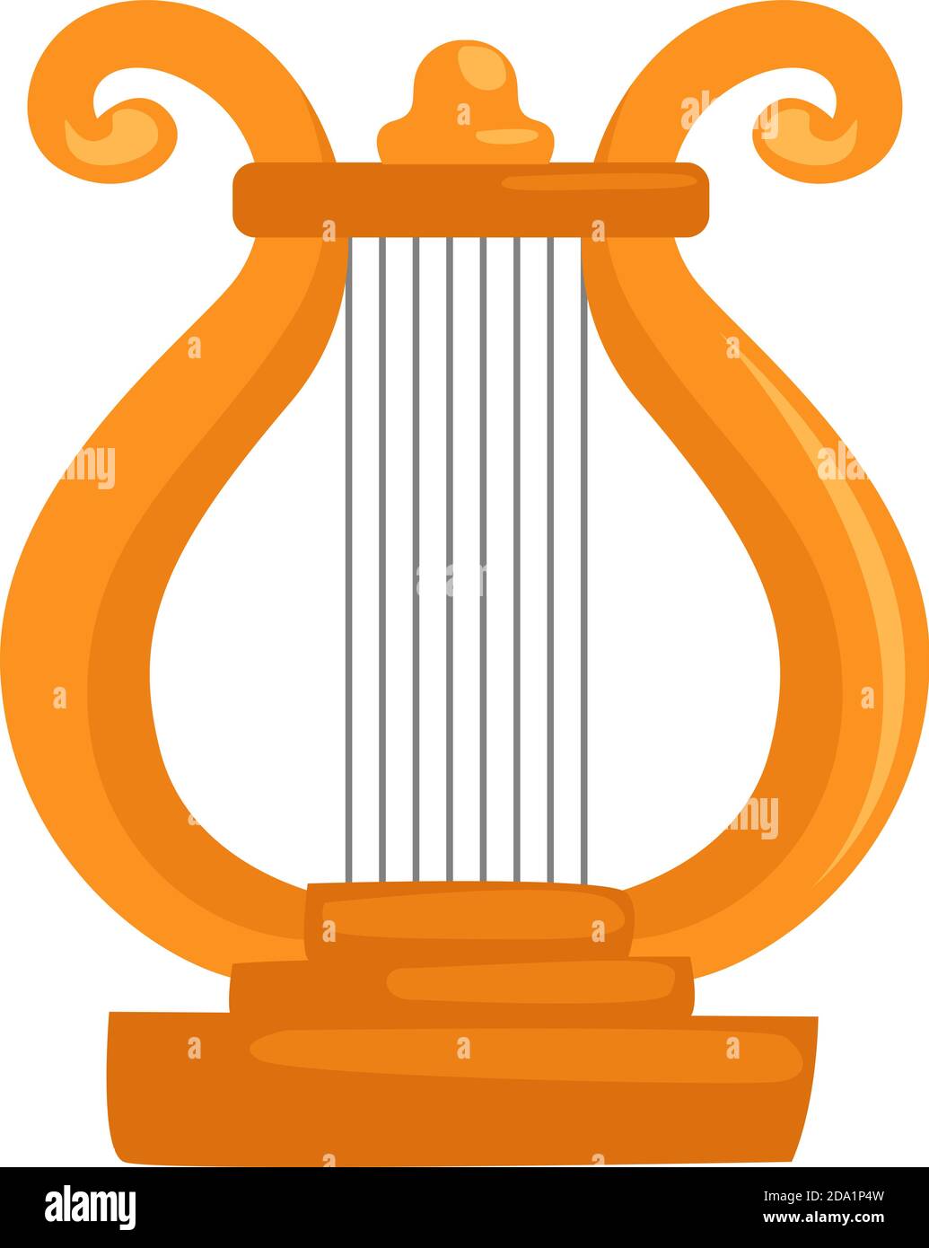 Altes Saiteninstrument, Illustration, Vektor auf weißem Hintergrund Stock Vektor
