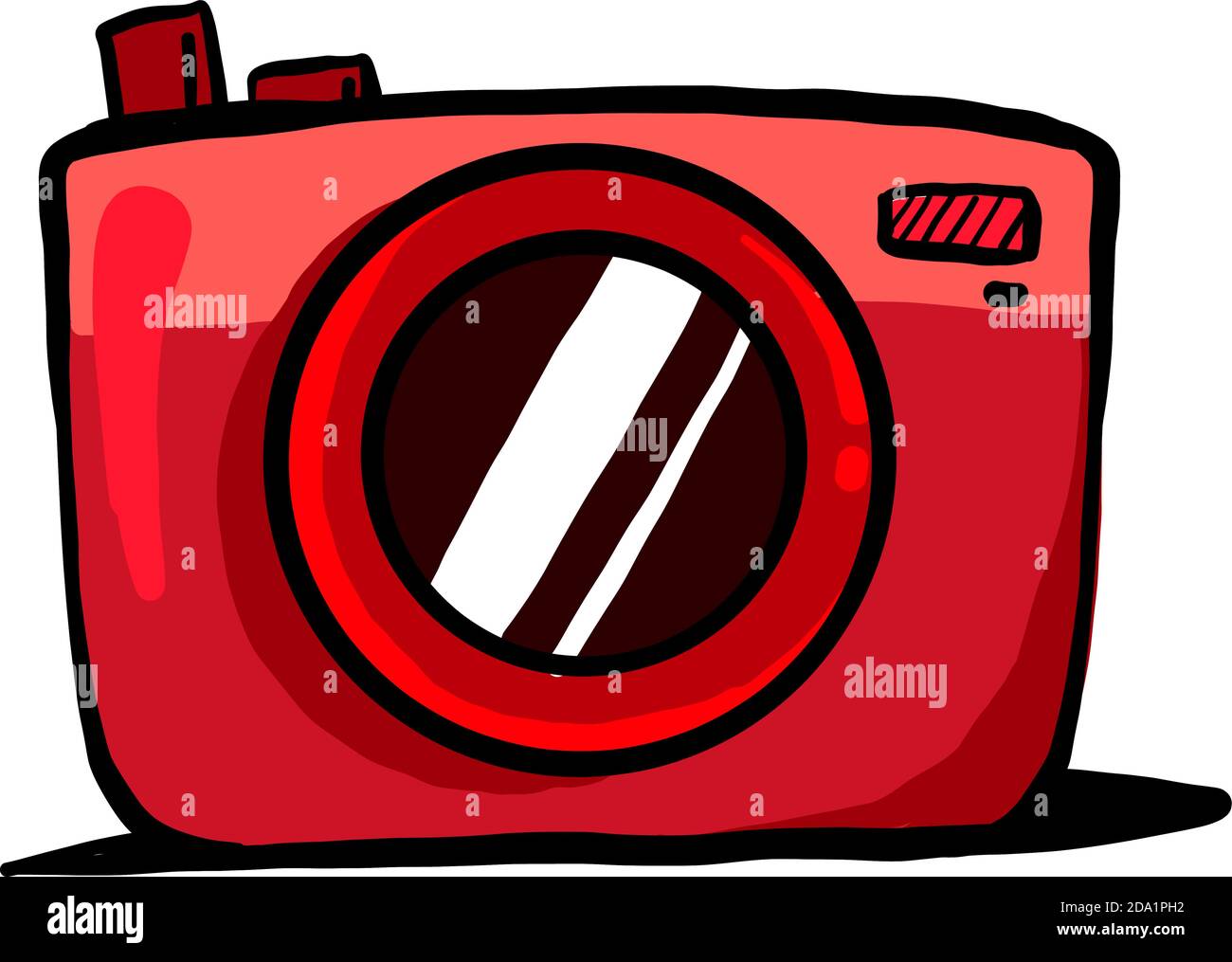 Rote Kamera, Illustration, Vektor auf weißem Hintergrund Stock Vektor