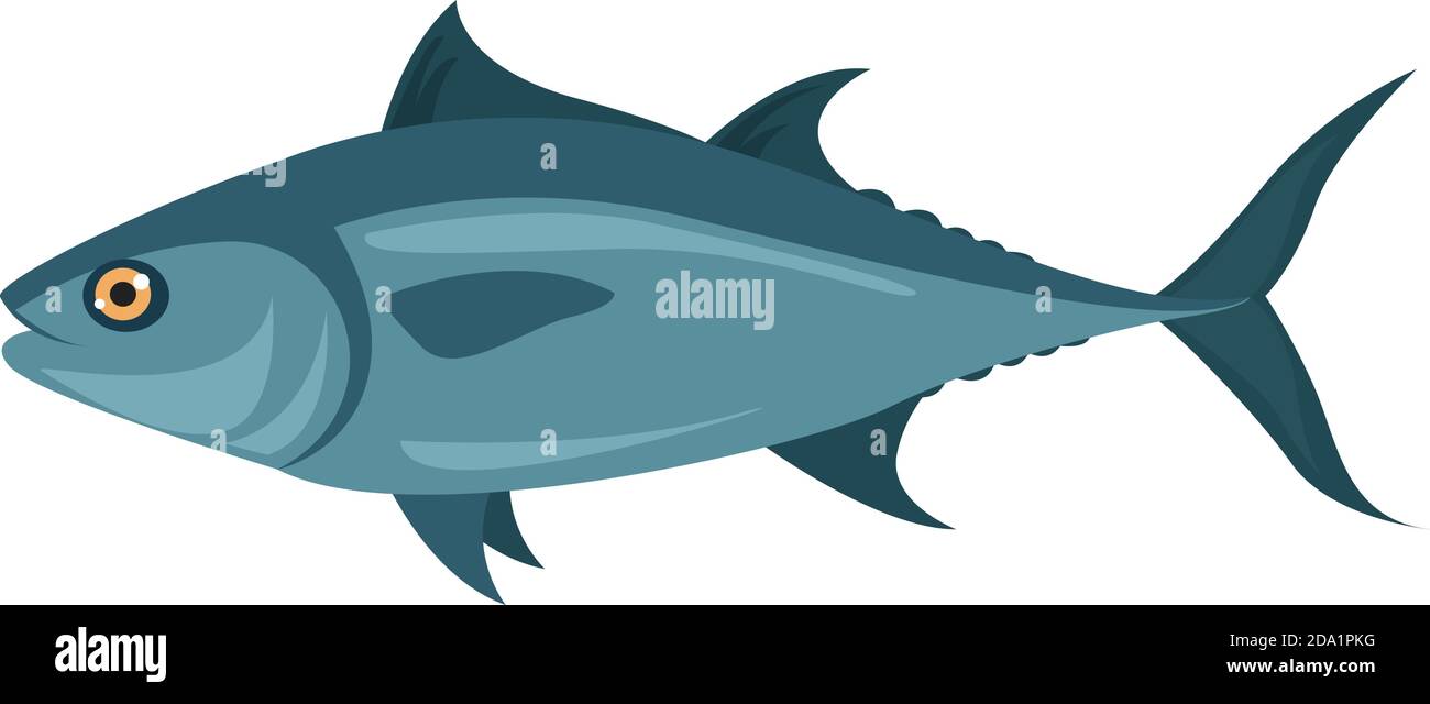 Blauer Thunfisch, Illustration, Vektor auf weißem Hintergrund Stock Vektor