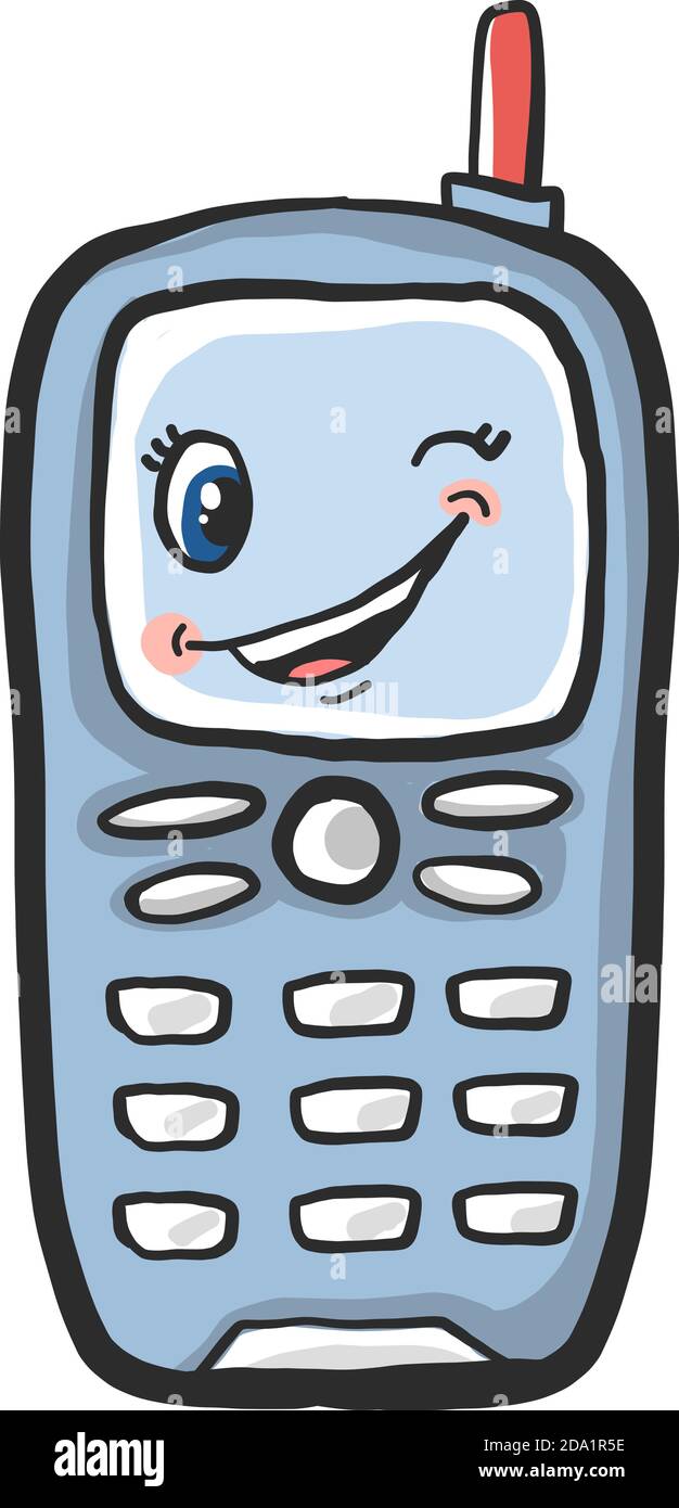 Altes Handy, Illustration, Vektor auf weißem Hintergrund Stock Vektor