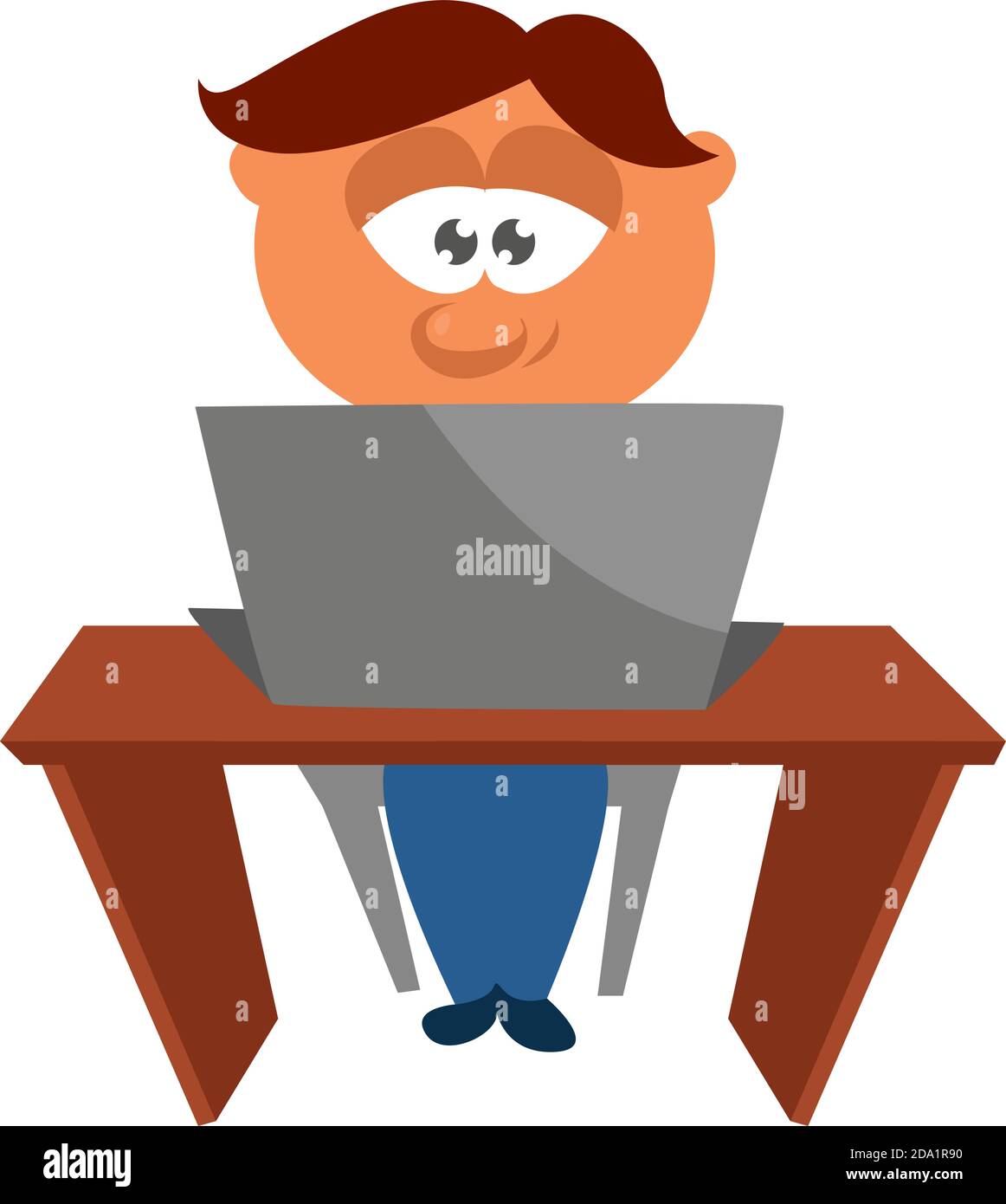 Arbeit von zu Hause, Illustration, Vektor auf weißem Hintergrund Stock Vektor