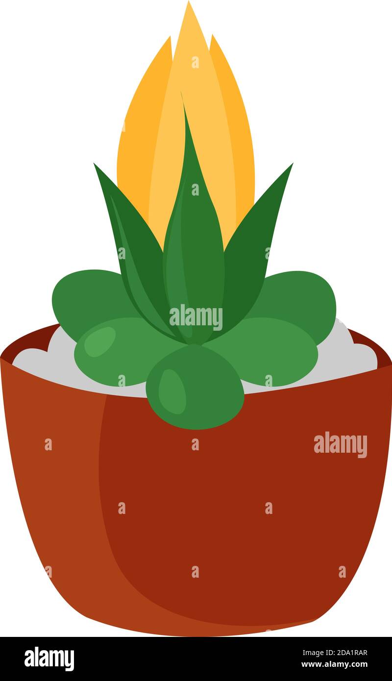 Gelbe kleine Blume, Illustration, Vektor auf weißem Hintergrund Stock Vektor