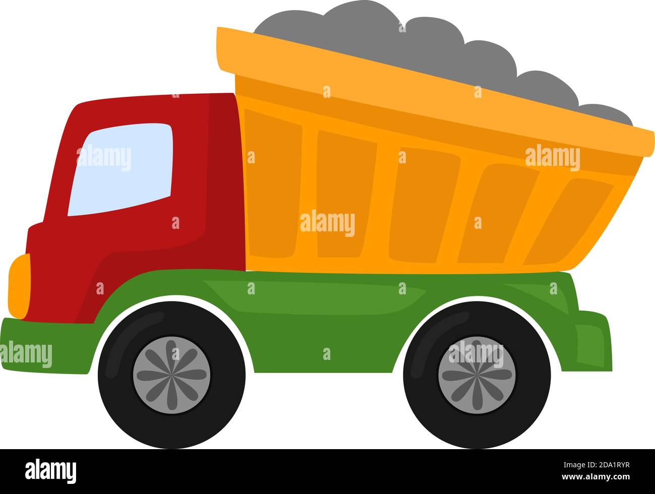 LKW Spielzeug, Illustration, Vektor auf weißem Hintergrund Stock Vektor