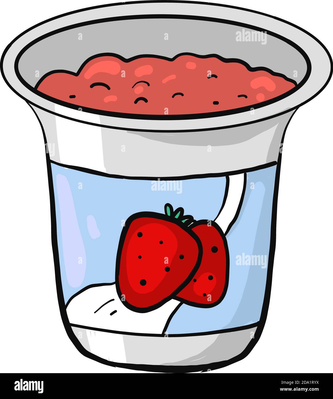Erdbeerjoghurt, Illustration, Vektor auf weißem Hintergrund Stock Vektor