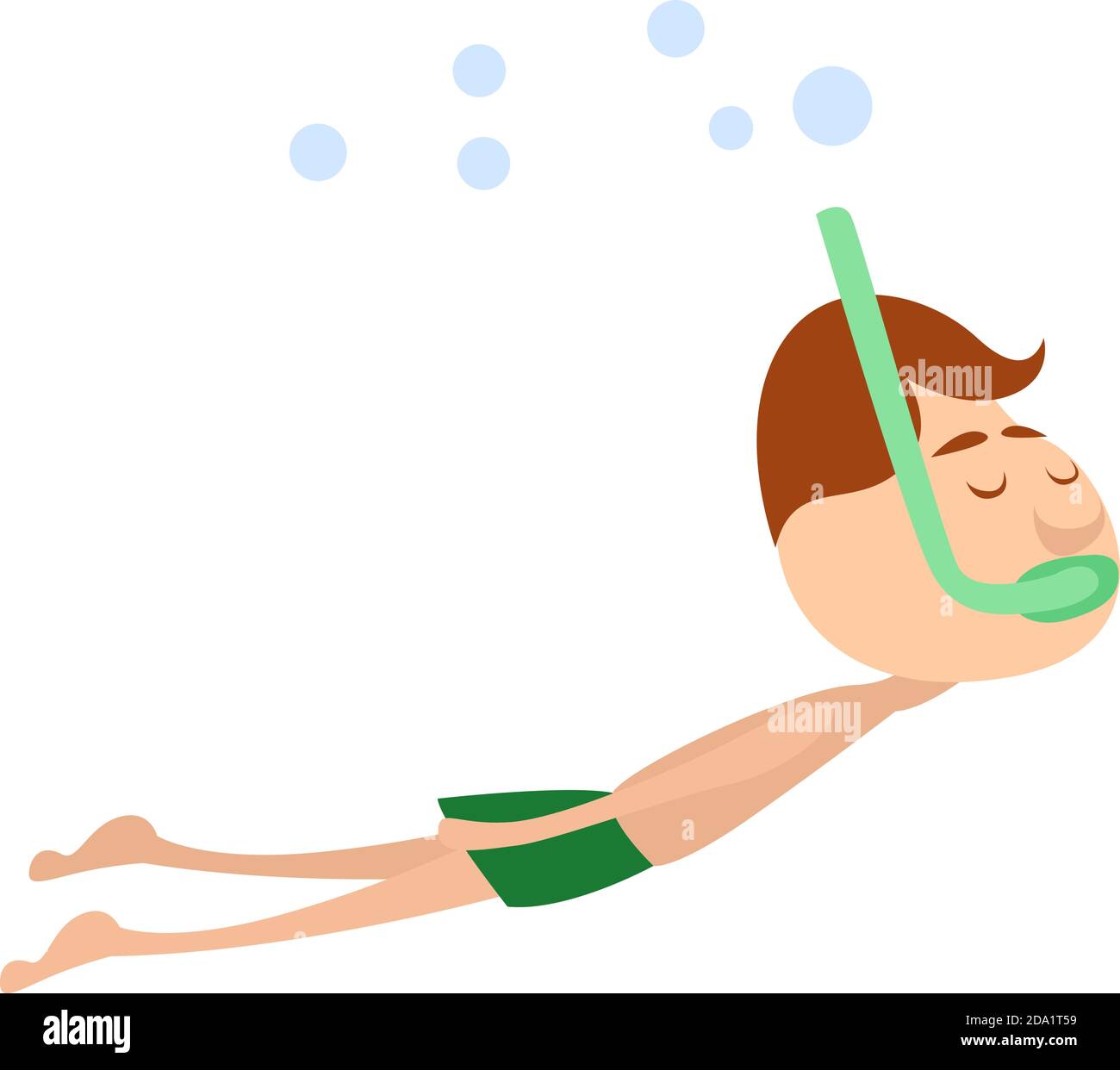 Schwimmen unter Wasser, Illustration, Vektor auf weißem Hintergrund Stock Vektor