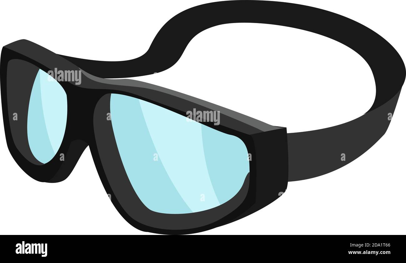 Schwarze Schwimmbrille, Illustration, Vektor auf weißem Hintergrund Stock Vektor
