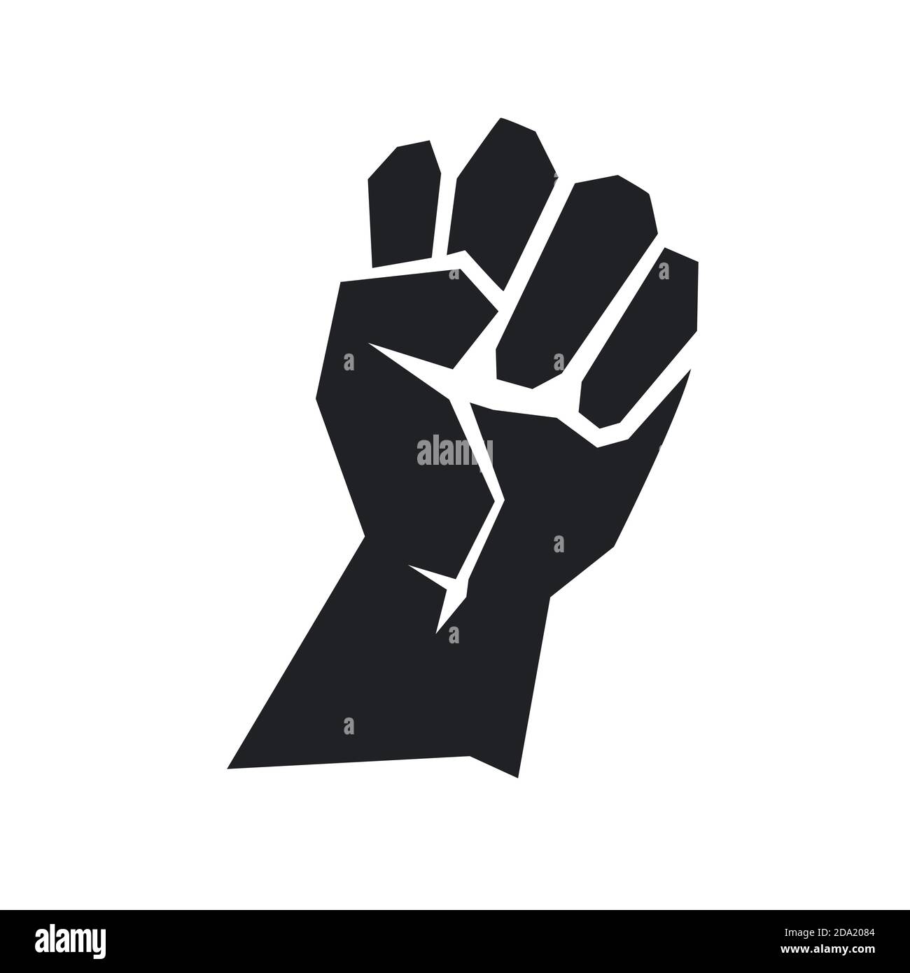 Schwarze Leben Sind Wichtig. Schwarzes Symbol der Hand in die Faust geballt. Symbol für Protestaktionen. Vektorgrafik Stock Vektor