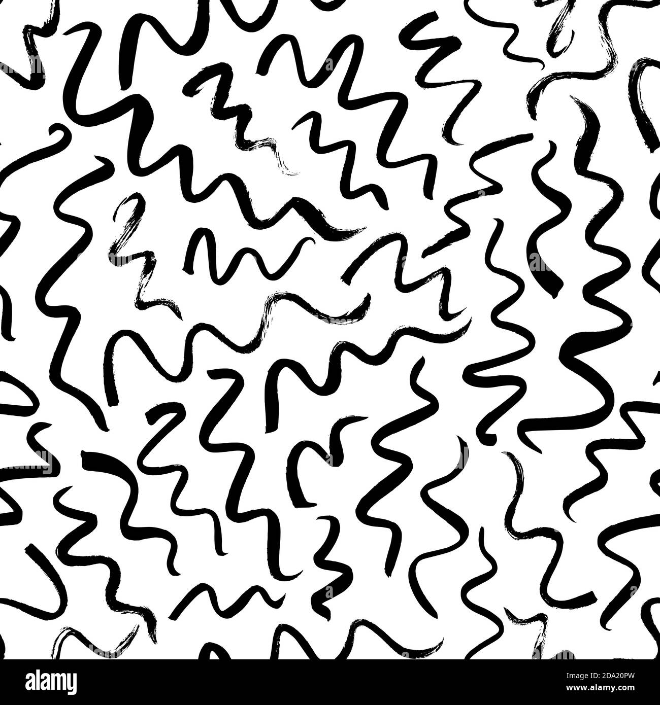 Gewellte und gewellte Pinselstriche nahtloses Muster Stock Vektor