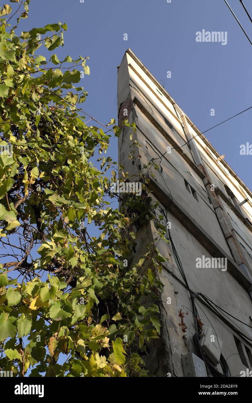 Ecke eines Gebäudes in Bukarest, Rumänien Stockfoto