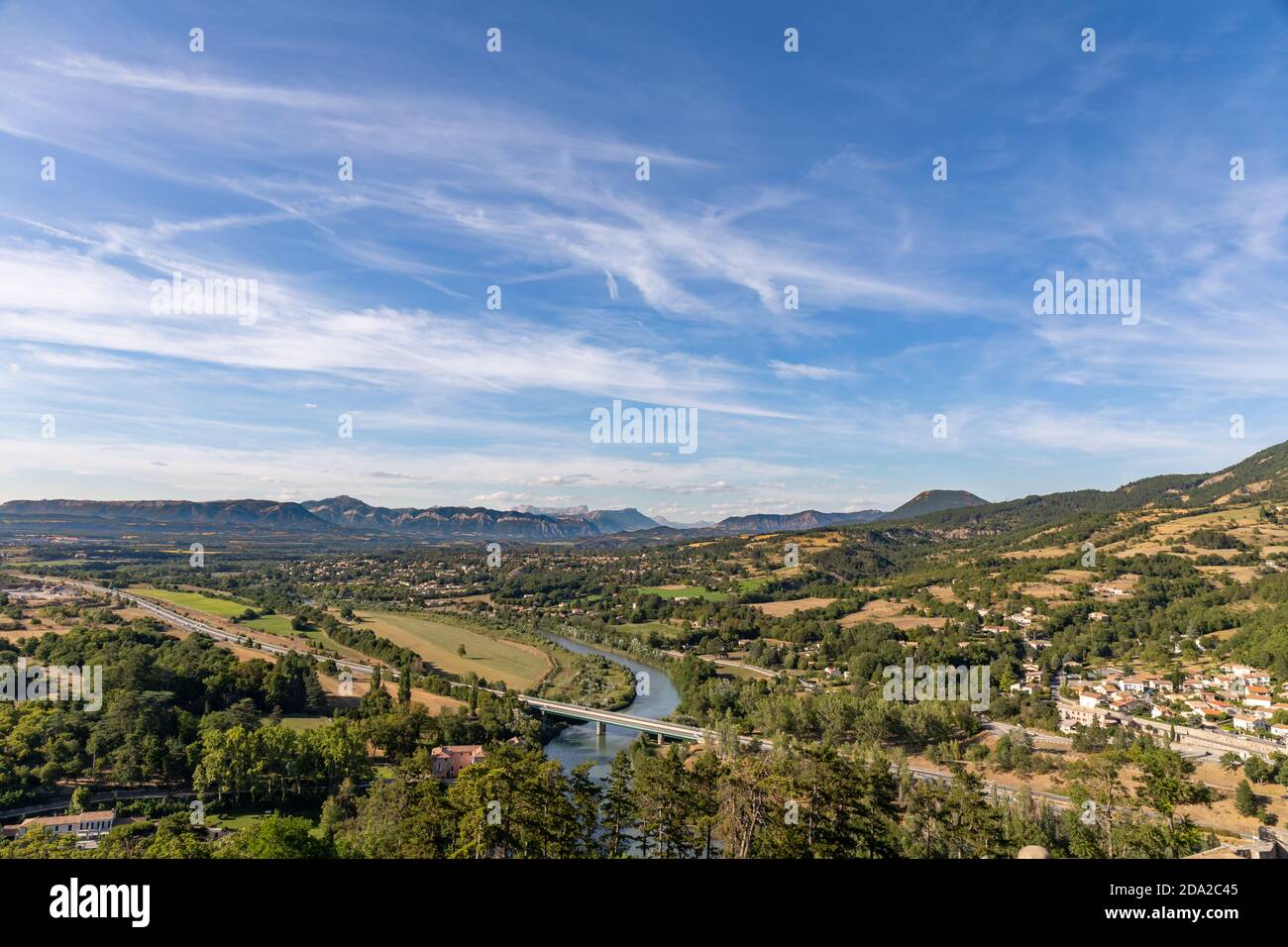 Sisteron, Alps, france - Blick auf das Durance-Tal von der Zitadelle Stockfoto