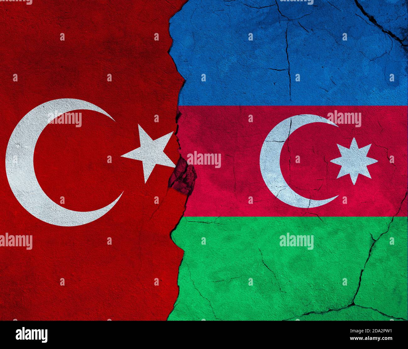 Türkische und aserbaidschanische Flagge, Flag Design Study Stockfoto