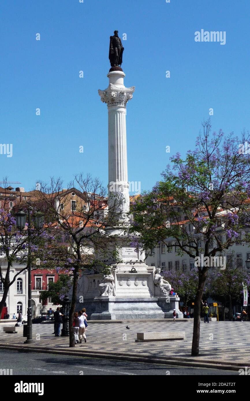 Säule von Pedro IV - Lissabon - Portugal Stockfoto