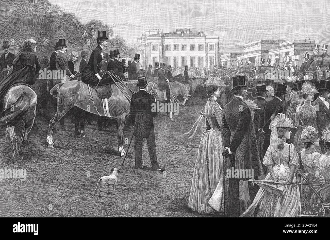 DIE HIGH SOCIETY trifft sich 1889 im Hyde Park, um zuzusehen Eine königliche Prozession Stockfoto