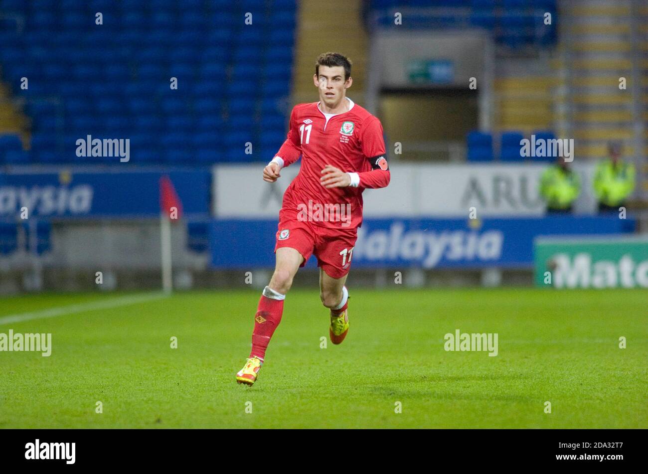 Gareth Bale während Wales V Norwegen Vauxhall Internationales Freundschaftsspiel in Cardiff City Stadium in Südwales. Nur zur redaktionellen Verwendung. Stockfoto