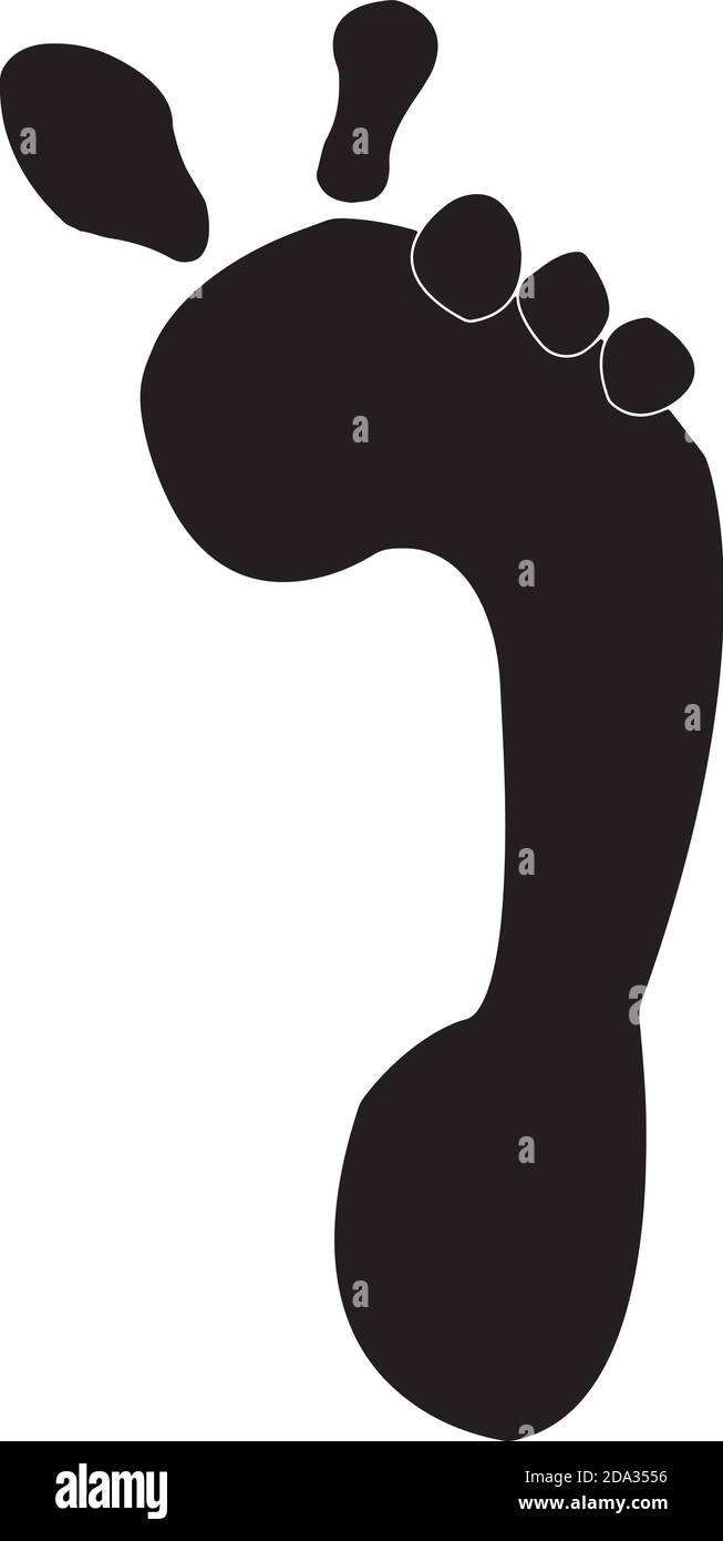 Sieg oder Stimme Symbol von Silhouette Fuß, Vektor. Stock Vektor